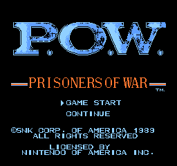P.O.W. - Prisoners of War (USA) Title Screen